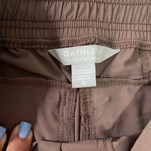 Athleta Brown Track Joggers Relaxed Fit - Picture 2 of 13